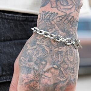 NIB RGMNT Toggle silver chain link toggle clasp bracelet